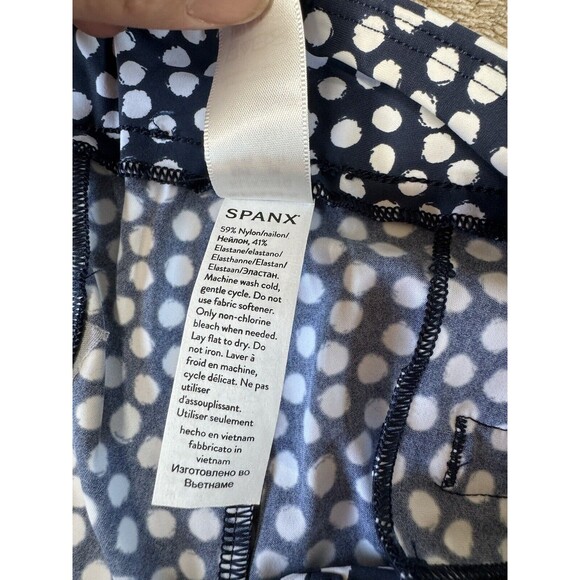 SPANX Sunshine Shorts 6" Navy Painted Dot Women's Size XL - Picture 13 of 14